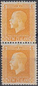 Se-tenant, King George V - Dual Perf, New Zealand,  , Crowns and Coronets, Famous People, Heads of State, Kings, Men, Royalty