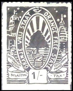 Stamp, Orange tree and springbok, Orange Free State,  , Animals (Fauna), Antelopes, Mammals, Plants (Flora), Trees