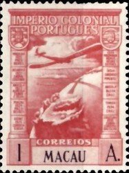 Stamp, Aircraft across globe, Macau,  