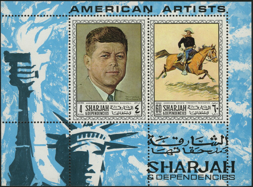 Paintings by Normal Rockwell and Frederic Remington