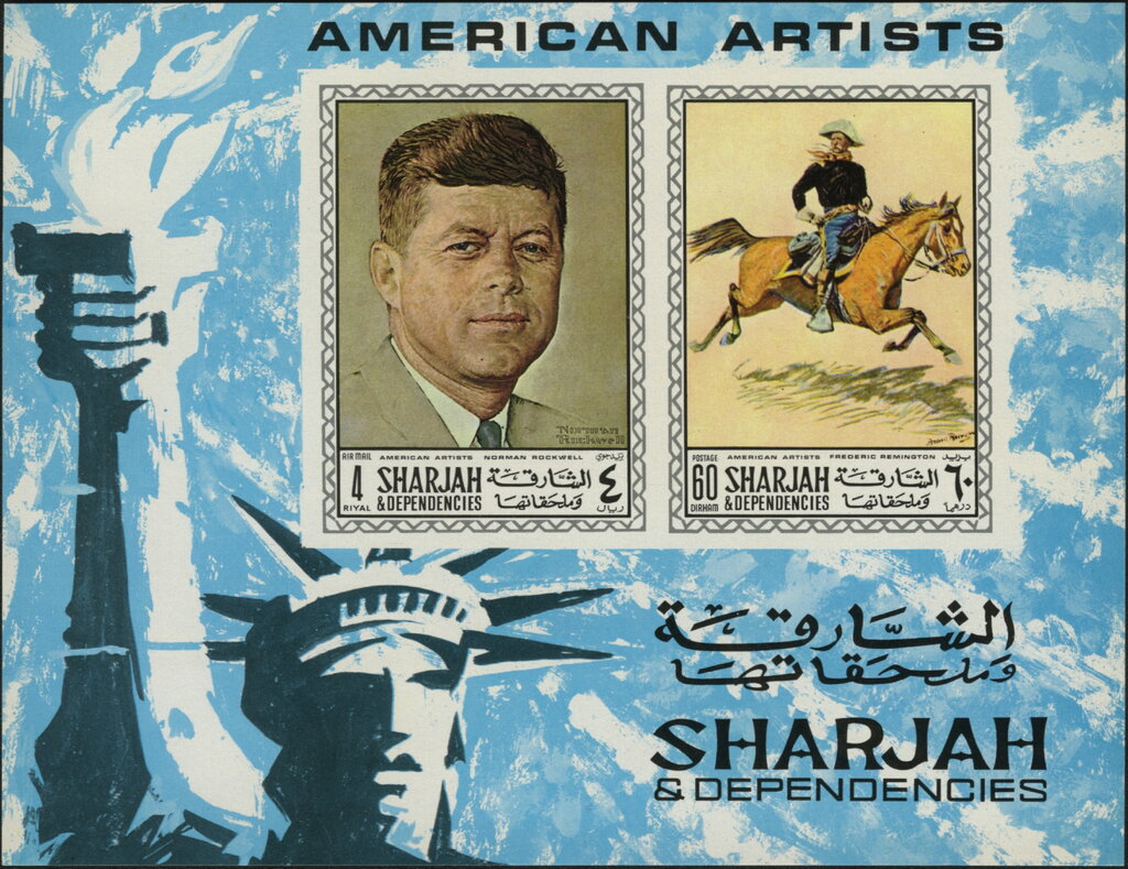Paintings by Normal Rockwell and Frederic Remington