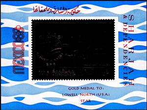 Souvenir Sheet, Sailing - Lowell North, Sharjah,  , Olympic Games, Sailing, Sports