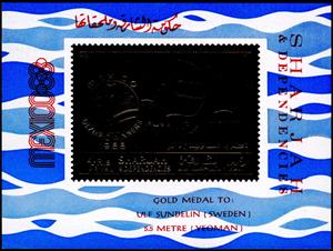 Souvenir Sheet, Sailing - Ulf Sundelin, Sharjah,  , Olympic Games, Sailing, Sports
