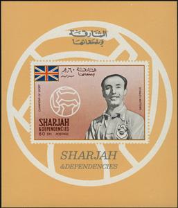 Souvenir Sheet, Sir Stanley Matthews (1915-2000), Sharjah,  , Football (Soccer), Sports