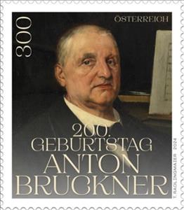 Stamp, Anton Bruckner, Composer, Austria,  , Anniversaries and Jubilees, Composers, Famous People, Men, Organist