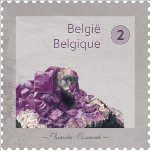Stamp, Fluorite at Day, Belgium,  , Minerals
