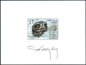 Souvenir Sheet, Little Owl (Athene noctua), Belgium,  , Animals (Fauna), Birds, Birds of Prey, Owls