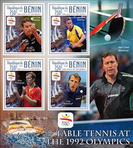 Mini Sheet, Olympic Games in Barcelona in 1992 Table Tennis, Benin,  , Olympic Games, Sports, Table Tennis