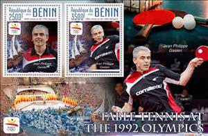 Mini Sheet, Olympic Games in Barcelona in 1992 Table Tennis, Benin,  , Olympic Games, Sports, Table Tennis