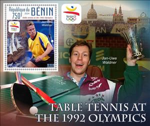Souvenir Sheet, Olympic Games in Barcelona in 1992 Table Tennis, Benin,  , Olympic Games, Sports, Table Tennis