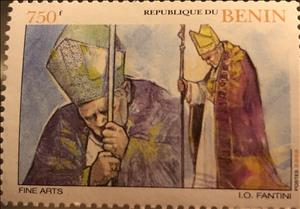 Stamp, Pope John Paul II, Benin,  , Popes