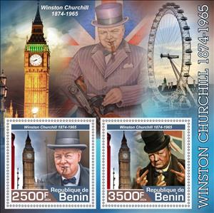 Mini Sheet, Winston Churchill, Benin,  , Famous People, Prime Ministers