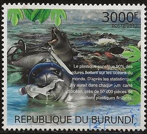 Stamp, Pollution: Plastic in the Oceans, Burundi,  , Environment Protection