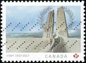 Stamp, 100th Anniversary of the Battle of Vimy Ridge, France, Canada,  , First World War, Historic Sites, Joint Issues, Military Forces, Monuments