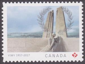 Stamp, 100th Anniversary of the Battle of Vimy Ridge, France, Canada,  , First World War, Historic Sites, Joint Issues, Military Forces, Monuments