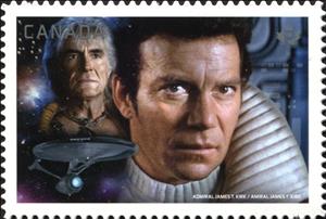 Stamp, Admiral Kirk vs. Khan Noonien Singh, Canada,  , Actors, Anniversaries and Jubilees, Famous People, Movies, Outer Space, Star Trek, Television