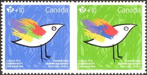 Stamp, Community Foundation, Canada,  , Birds, Charity, Stylized Animals