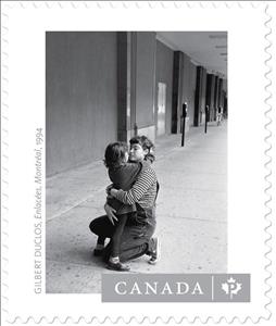 Stamp, Enlacées, Montréal, 1994, by Gilbert Duclos, Canada,  , Anniversaries and Jubilees, Children, Photography, Women