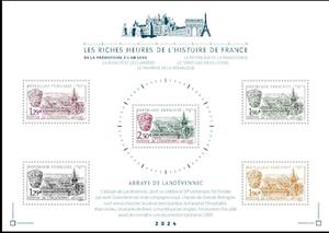 Booklet Pane, Landévennec Abbey Design of 1985, France,  , Architecture, Monasteries and Convents