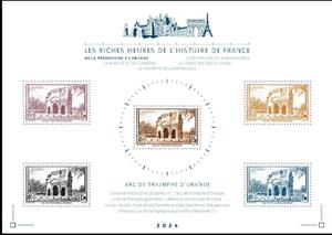 Booklet Pane, Roman Triumphal Arch, Orange, Design of 1938, France,  , Monuments