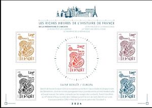 Booklet Pane, Saint Benoit Design of 1980, France,  , Saints