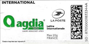 Stamp, Agdia EMEA. Redesign with laposte logo, France,  , Agriculture