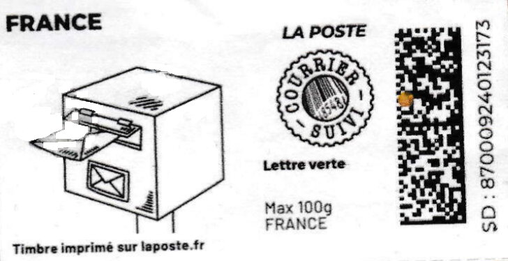 Letter delivered to customer's box. Courrier Suivi