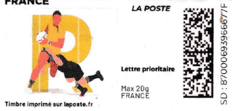 Letter R Rugby. Redesign without laposte logo colour variant