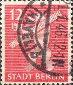 Stamp, Stadt Berlin, Germany,  Allied Occupation of Berlin (1945),  , Bears, Coats of Arms, Heraldic Animals, Mammals, Stylized Animals