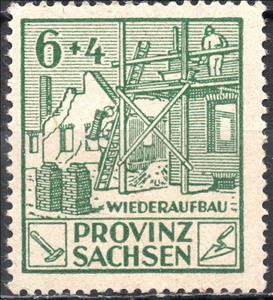 Stamp, Wiederaufbau, Germany, Soviet Occupation of Saxony,  , Architecture, Building Industry, Buildings