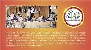 Souvenir Sheet, East Caribbean Currency Board, 40 Years, Grenada,  , Finance, Joint Issues, Politicians
