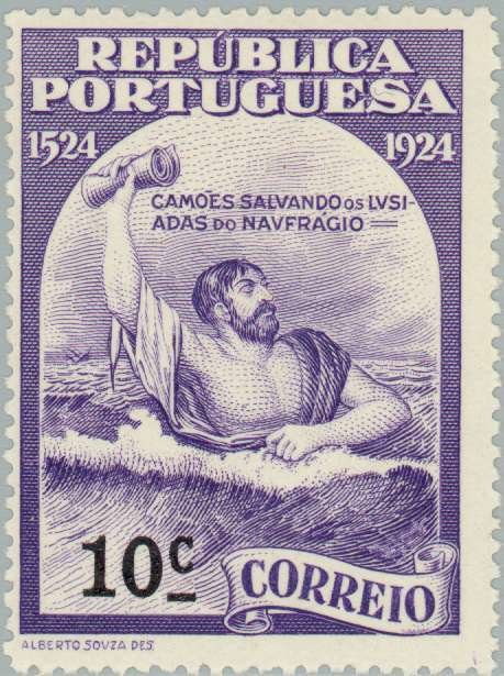 Camões saving «Os Lusíadas» from the shipwreck 