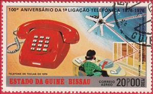 Stamp, Centenary of the 1st Phone Connection, Guinea-Bissau,  , Telecommunication, Telephones, Telephony