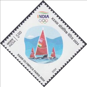 Stamp, Sailing, India,  , Olympic Games, Sailing, Sports