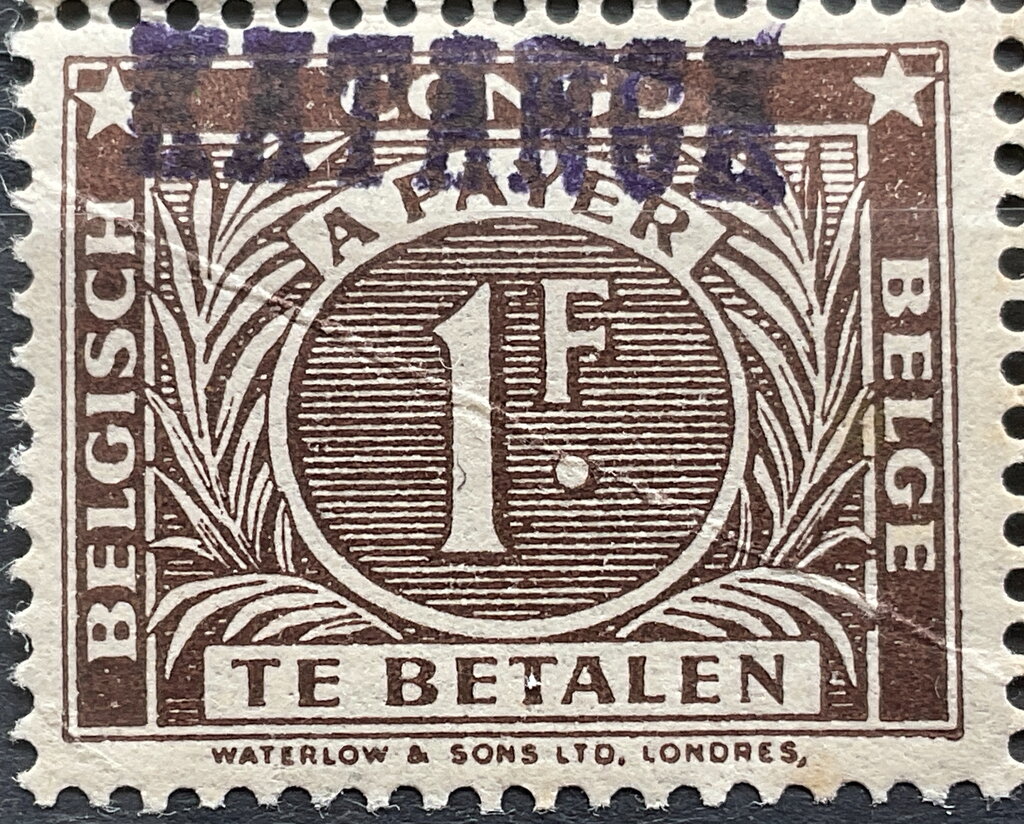 Figure in colored circle overprinted KATANGA
