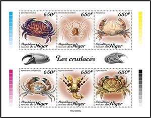 Mini Sheet, Crustaceans, Niger,  , Animals (Fauna), Crustaceans, Sea Life