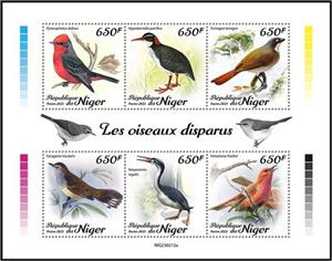 Mini Sheet, Extinct Birds, Niger,  , Animals (Fauna), Birds