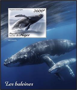 Souvenir Sheet, Megaptera novaeangliae, Niger,  , Animals (Fauna), Sea (Marine) Mammals, Sea Life, Whales