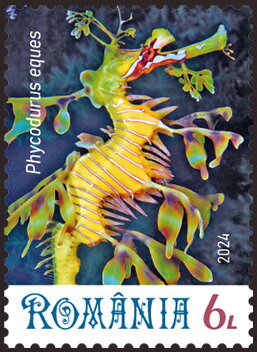 Stamp, Leafy Seadragon (Phycodurus eques), Romania,  , Animals (Fauna), Sea Life, Seahorses