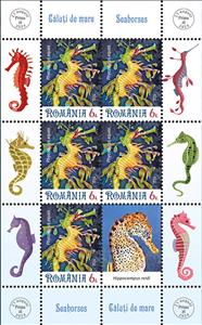 Mini Sheet, Leafy Seadragon (Phycodurus eques), Romania,  , Animals (Fauna), Sea Life, Seahorses