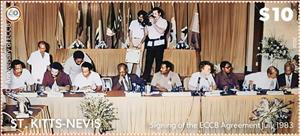 Stamp, East Caribbean Currency Board, 40 Years, Saint Kitts,  , Finance, Joint Issues, Politicians