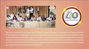 Souvenir Sheet, East Caribbean Currency Board, 40 Years, Saint Kitts,  , Finance, Joint Issues, Politicians
