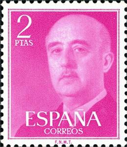 Stamp, Franco, General, Spain,  , Dictators, Famous People, Generals, Heads of State, Heads of State (Military), Men