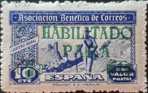 Stamp, Asociacion Benefica de Correos (Habilitado), Spain,  , Postal Unions, Postmen