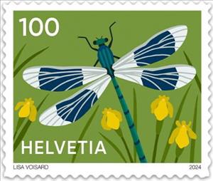 Stamp, Dragonfly, Switzerland,  , Animals (Fauna), Dragonflies, Insects