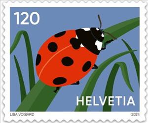 Stamp, Ladybird, Switzerland,  , Animals (Fauna), Beetles, Insects