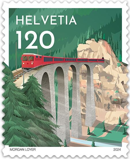 The appealing and often photographed Landwasser Viaduct over