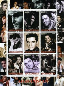 Mini Sheet, Elvis Presley, Afghanistan,  , Actors, Elvis Presley, Entertainers, Famous People, Musicians, Singers