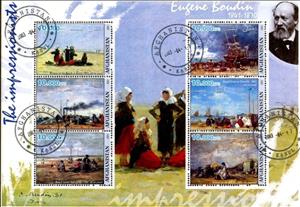 Mini Sheet, Paintings The Impressionists Eugene Boudin, Afghanistan,  , Painters, Paintings