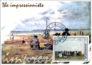 Souvenir Sheet, Paintings The Impressionists Eugene Boudin, Afghanistan,  , Painters, Paintings